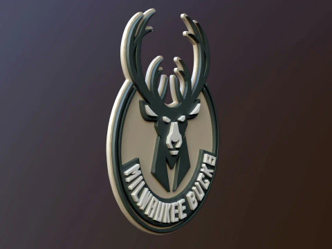 Milwaukee bucks Logo Shield Printable and Renderable keychan 3D Print Model