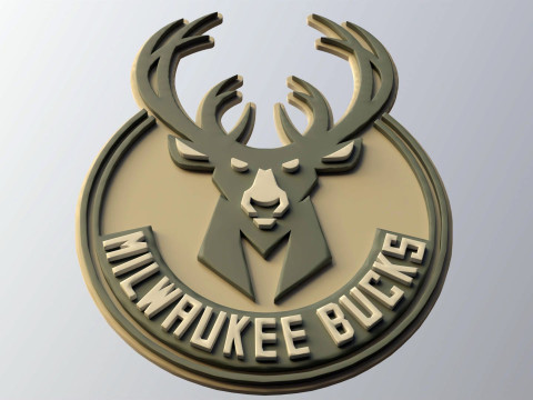 Milwaukee bucks Logo Shield Printable and Renderable keychan Modèles 3D en vedette