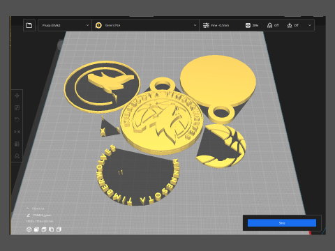 Minnesota timber wolves Logo Shield Printable and Renderable keychan 3D प्रिंट मॉडल