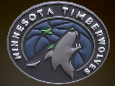 Minnesota timber wolves Logo Shield Printable and Renderable keychan 3D प्रिंट मॉडल