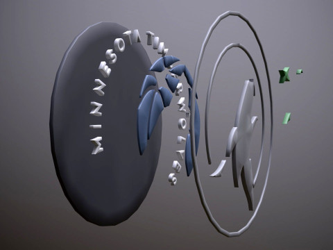 Minnesota timber wolves Logo Shield Printable and Renderable keychan 3D प्रिंट मॉडल