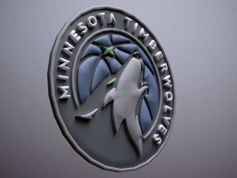 Minnesota timber wolves Logo Shield Printable and Renderable keychan 3D प्रिंट मॉडल
