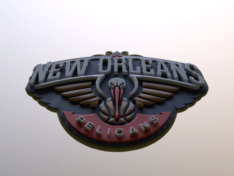 New Orleans Pelicans Logo Shield Printable and Renderable keychan 3D-printmodel
