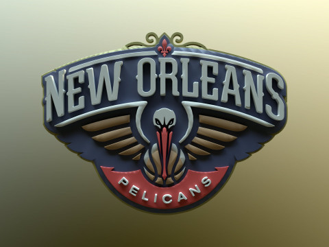 New Orleans Pelicans Logo Shield Printable and Renderable keychan 3D-printmodel