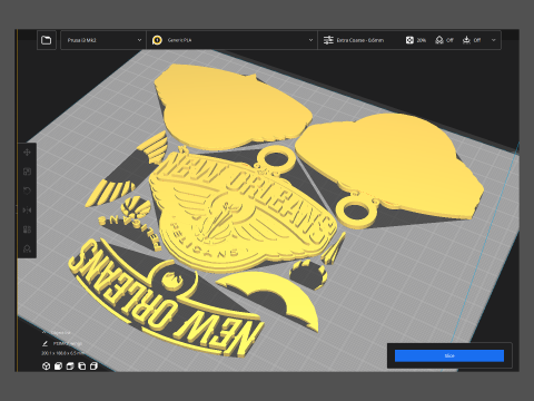 New Orleans Pelicans Logo Shield Printable and Renderable keychan 3D-printmodel