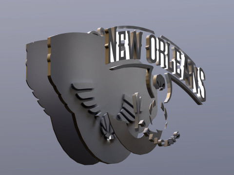 New Orleans Pelicans Logo Shield Printable and Renderable keychan 3D-printmodel