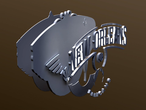 New Orleans Pelicans Logo Shield Printable and Renderable keychan 3D-printmodel