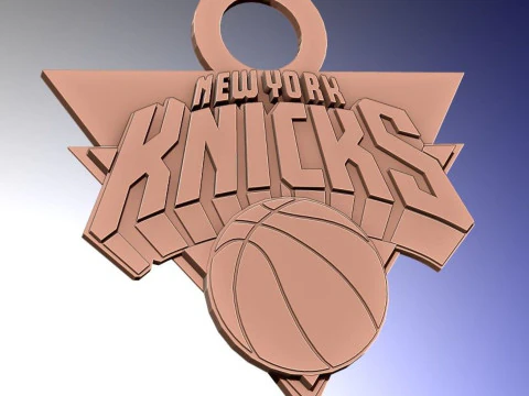 New York Knicks Logo Shield druckbarer und darstellbarer Schlüsselanhänger 3D Druckmodell