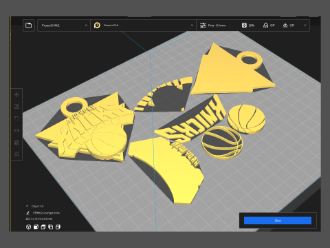 New york knicks Logo Shield Printable and Renderable keychan Modelo de Impressão 3D