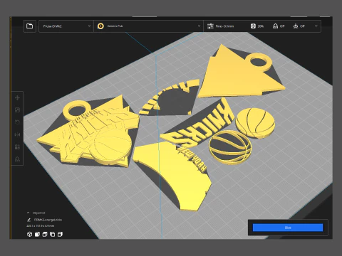 New york knicks Logo Shield Printable and Renderable keychan 3D Print Model