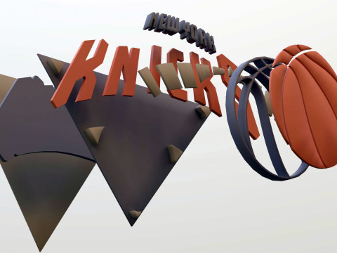 New york knicks Logo Shield Printable and Renderable keychan Modelo de Impressão 3D