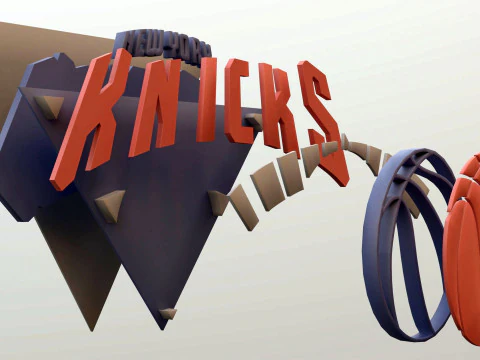 New york knicks Logo Shield Printable and Renderable keychan 3D Print Model