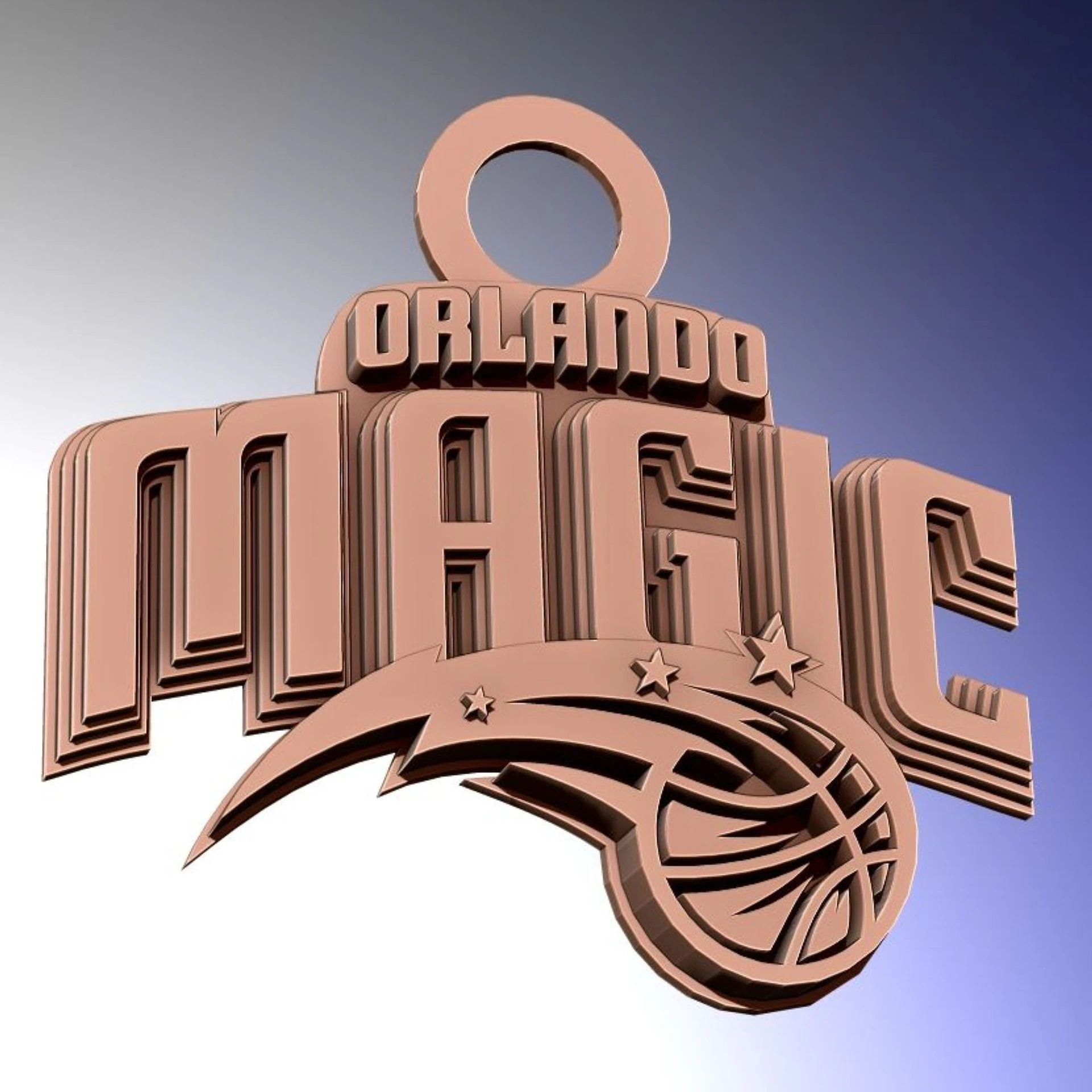 Orlando magic Logo Shield Printable and Renderable keychan 3D Print Model .c4d .max .obj .3ds .fbx .stl .blend