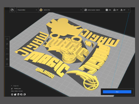 Orlando magic Logo Shield Printable and Renderable keychan 3D Print Model