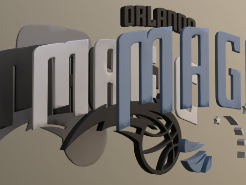 Orlando magic Logo Shield Printable and Renderable keychan Model do druku 3D