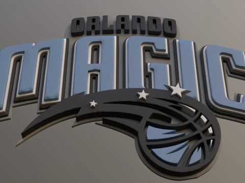 Orlando magic Logo Shield Printable and Renderable keychan 3D Print Model