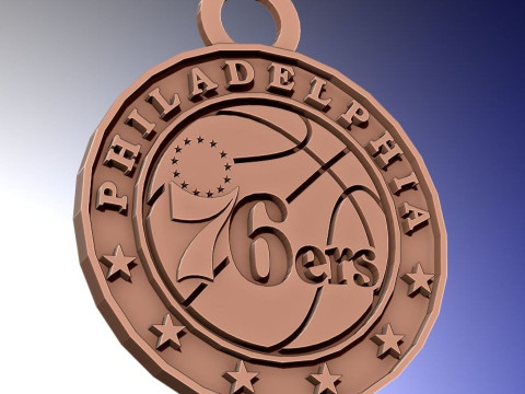 Philadelphia 76ers Logo Shield Printable and Renderable keychan 3D Принт Модель