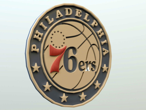 Philadelphia 76ers Logo Shield Printable and Renderable keychan Modelo de impresión 3D