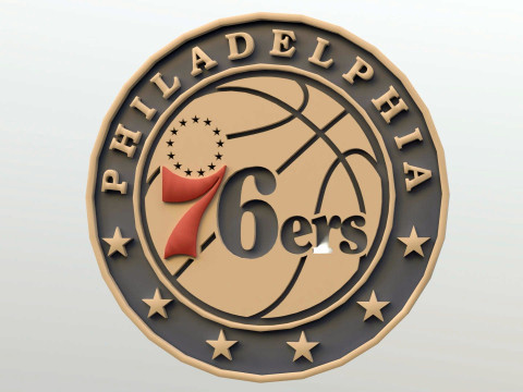 Philadelphia 76ers Logo Shield Printable and Renderable keychan Modelo de impresión 3D