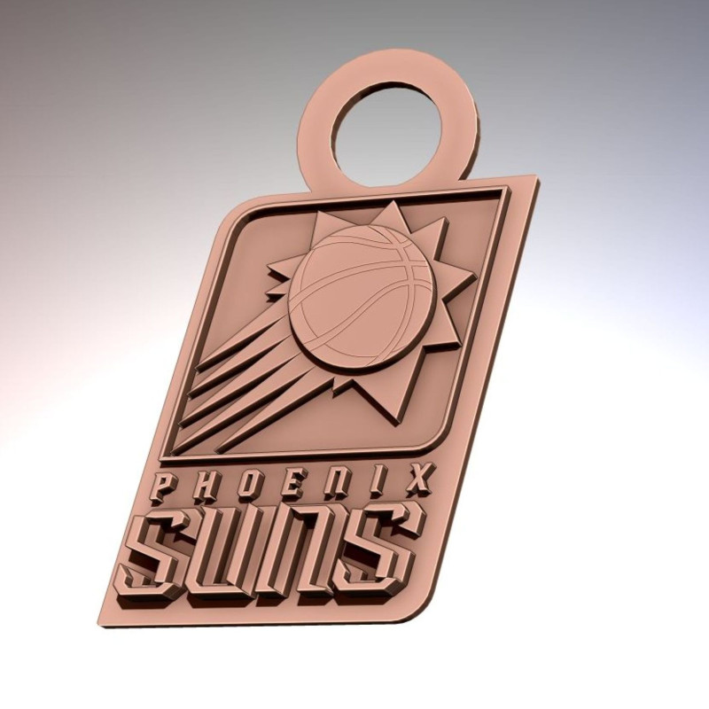 Phoenix Suns Logo Shield Printable and Renderable keychan 3D 打印模型 .c4d .max .obj .3ds .fbx .stl .blend 
