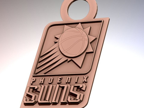 Phoenix Suns Logo Shield Printable and Renderable keychan Modèles 3D en vedette