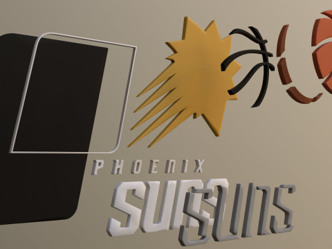 Phoenix Suns Logo Shield Printable and Renderable keychan 3D 打印模型