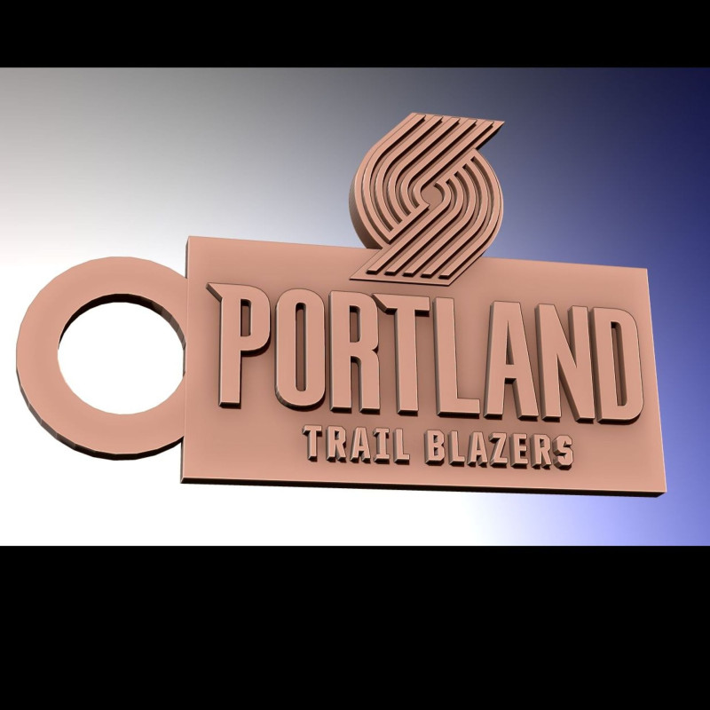 Portland Trail Blazers Logo Shield Printable and Renderable keychan 3D Принт Модель .c4d .max .obj .3ds .fbx .stl .blend 