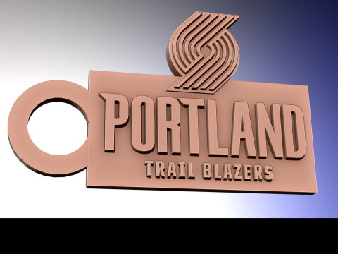 Portland Trail Blazers Logo Shield Printable and Renderable keychan Modelo de Impressão 3D