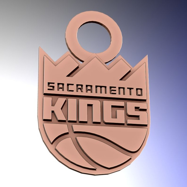 Sacramento kings Logo Shield Printable and Renderable keychan 3D-printmodel .c4d .max .obj .3ds .fbx .stl .blend 