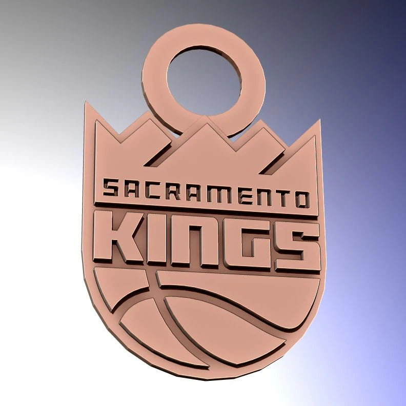 Sacramento kings Logo Shield Printable and Renderable keychan 3D Print Model .c4d .max .obj .3ds .fbx .stl .blend 