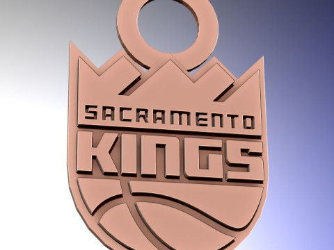Sacramento kings Logo Shield Printable and Renderable keychan 3D Baskı Modeli
