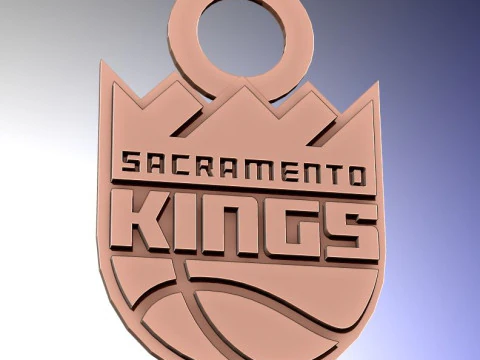 Sacramento kings Logo Shield Printable and Renderable keychan 3D Print Model