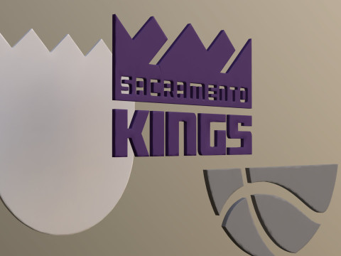 Sacramento kings Logo Shield Printable and Renderable keychan 3D-printmodel