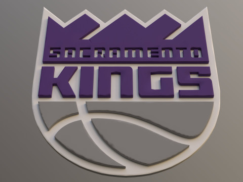 Sacramento kings Logo Shield Printable and Renderable keychan 3D-printmodel