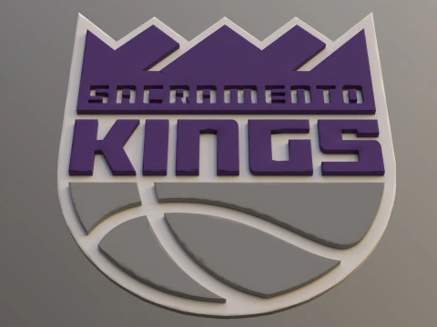 Sacramento kings Logo Shield Printable and Renderable keychan 3D Print Model