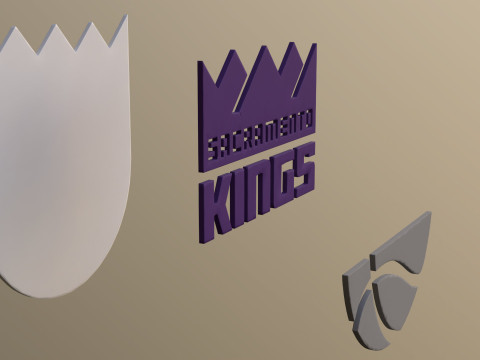 Sacramento kings Logo Shield Printable and Renderable keychan 3D-printmodel