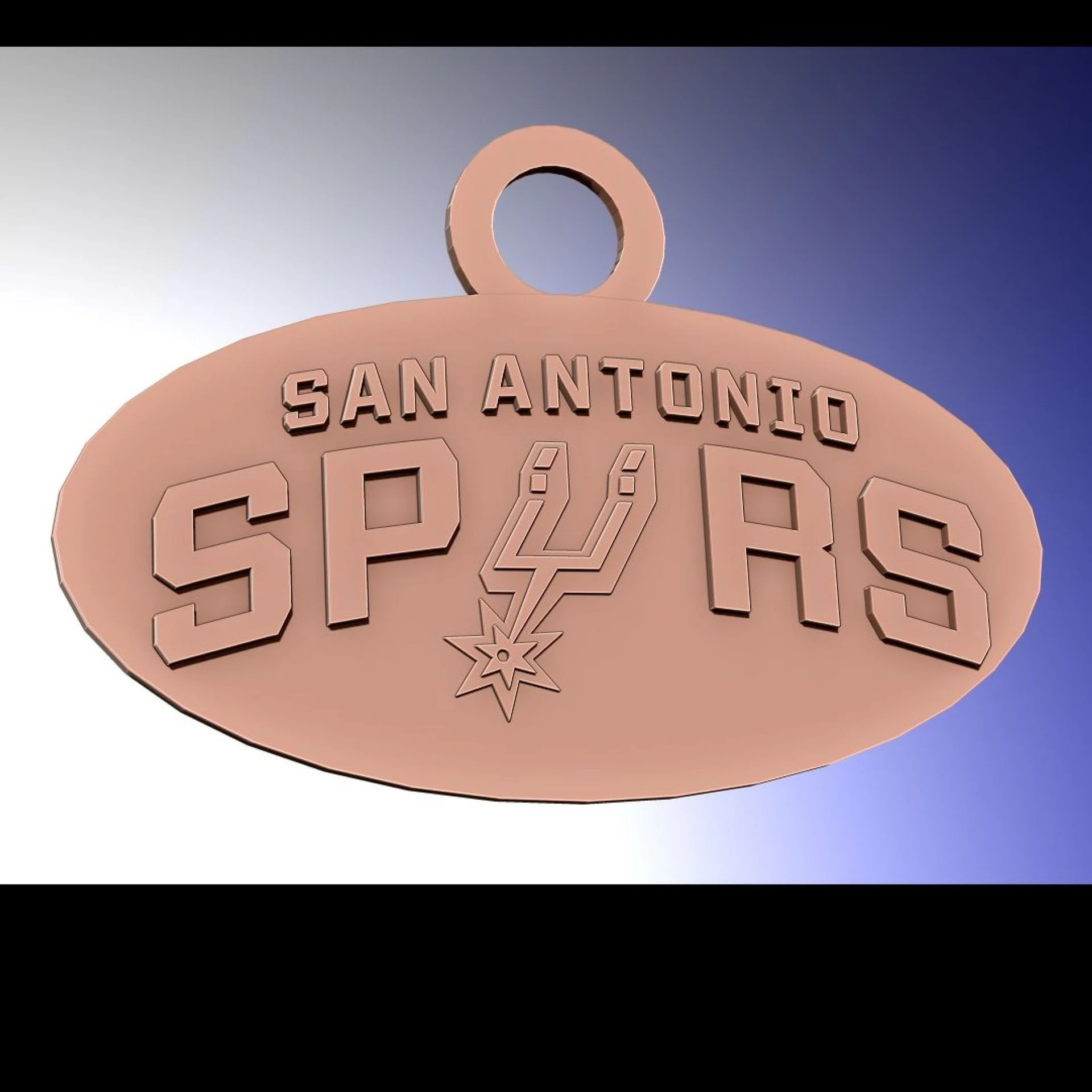 San antonio spurs Logo Shield Printable and Renderable keychan 3D Print Model .c4d .max .obj .3ds .fbx .stl .blend 