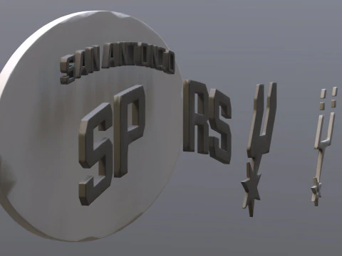San antonio spurs Logo Shield Printable and Renderable keychan 3D Print Model
