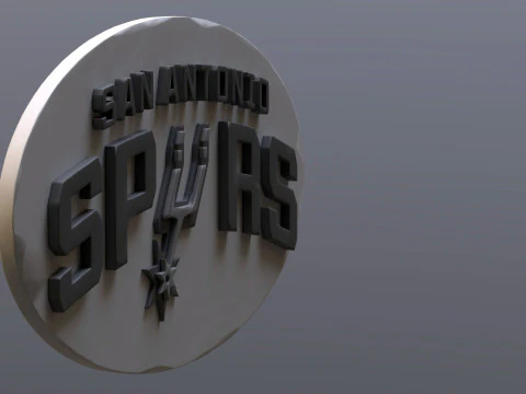 San antonio spurs Logo Shield Printable and Renderable keychan 3D Print Model