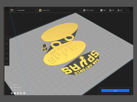 San antonio spurs Logo Shield Printable and Renderable keychan 3D Print Model