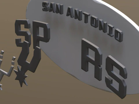 San antonio spurs Logo Shield Printable and Renderable keychan 3D Print Model