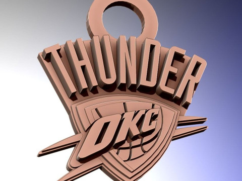 Thunder okc Logo Shield Printable and Renderable keychan 3D Print Model