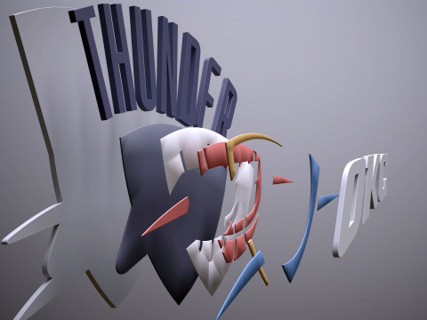 Thunder okc Logo Shield Printable and Renderable keychan 3Dプリントモデル