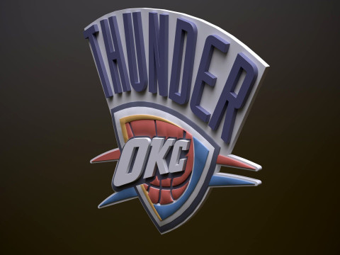Thunder okc Logo Shield Printable and Renderable keychan 3Dプリントモデル
