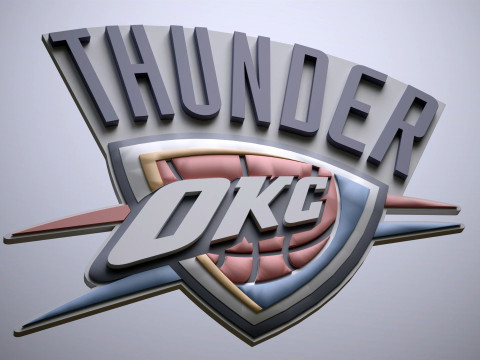 Thunder okc Logo Shield Printable and Renderable keychan 3Dプリントモデル