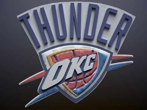 Thunder okc Logo Shield Printable and Renderable keychan 3Dプリントモデル