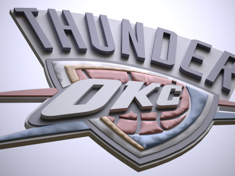 Thunder okc Logo Shield Printable and Renderable keychan 3Dプリントモデル