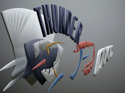 Thunder okc Logo Shield Printable and Renderable keychan 3Dプリントモデル