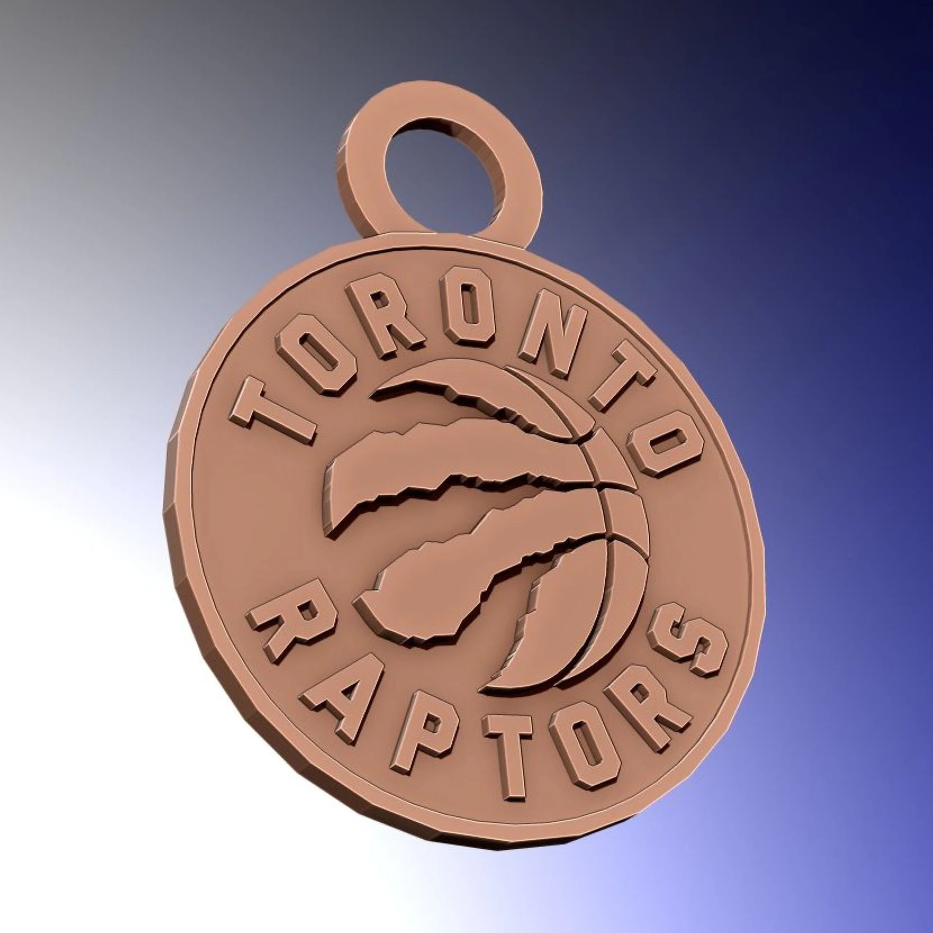 Toronto raptors Logo Shield Printable and Renderable keychan 3D Print Model .c4d .max .obj .3ds .fbx .stl .blend 