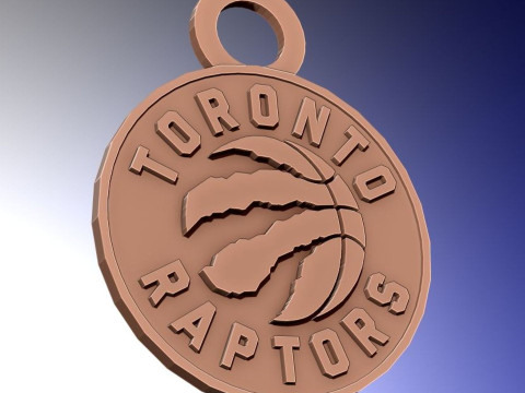 Toronto raptors Logo Shield Printable and Renderable keychan Modello di stampa 3D